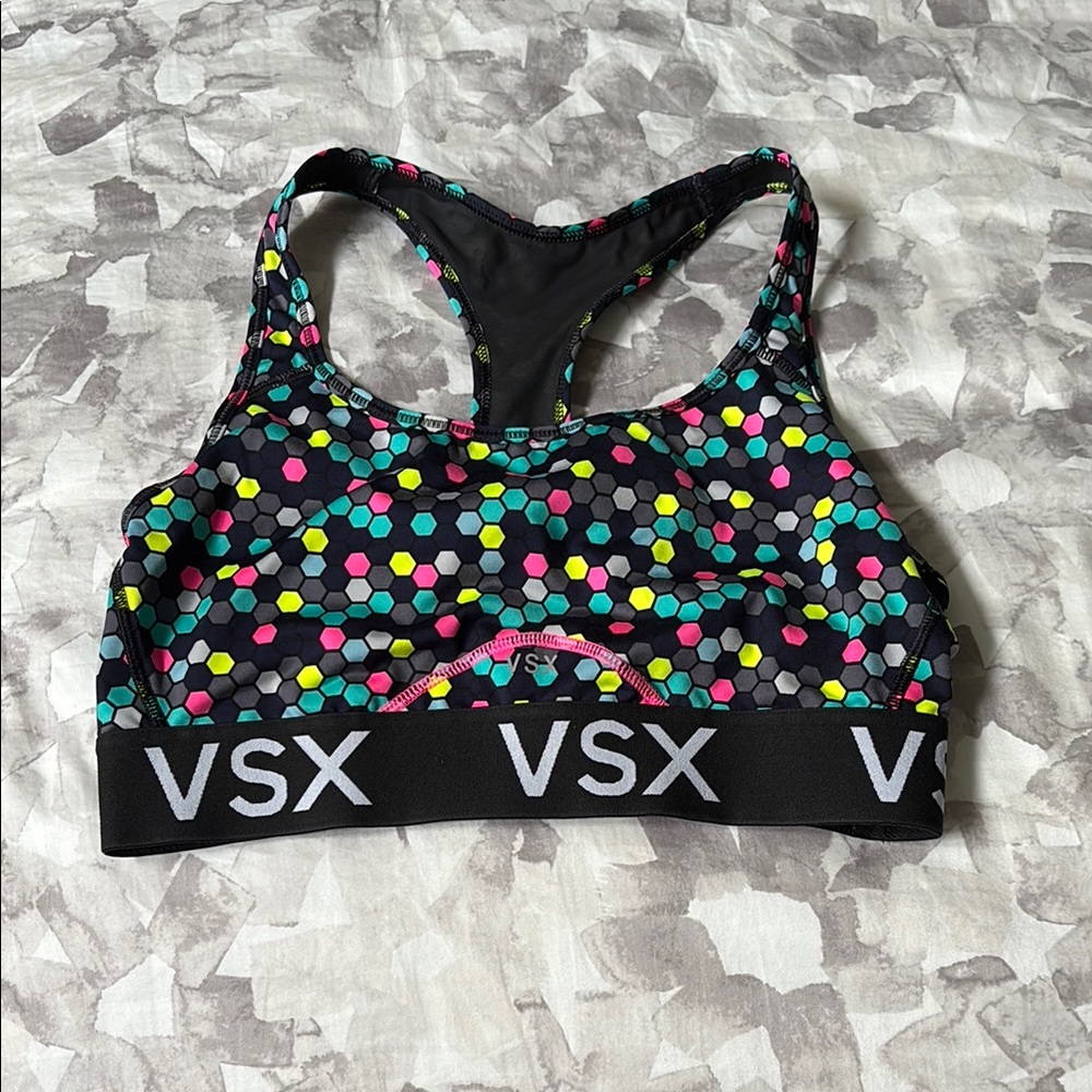 VSX Black Multicolor Sports Bra